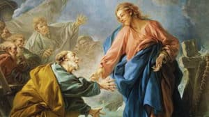 Bild: Der heilige Petrus geht unter | Von François Boucher